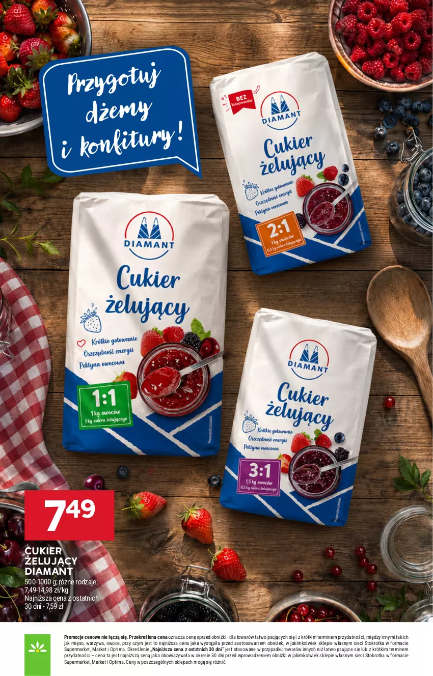 Gazetka promocyjna Stokrotka - Market - ważna 18.06 do 24.06.2026 - strona 22 - produkty: Cukier, Diamant, Mięso, Optima, Owoce, Warzywa