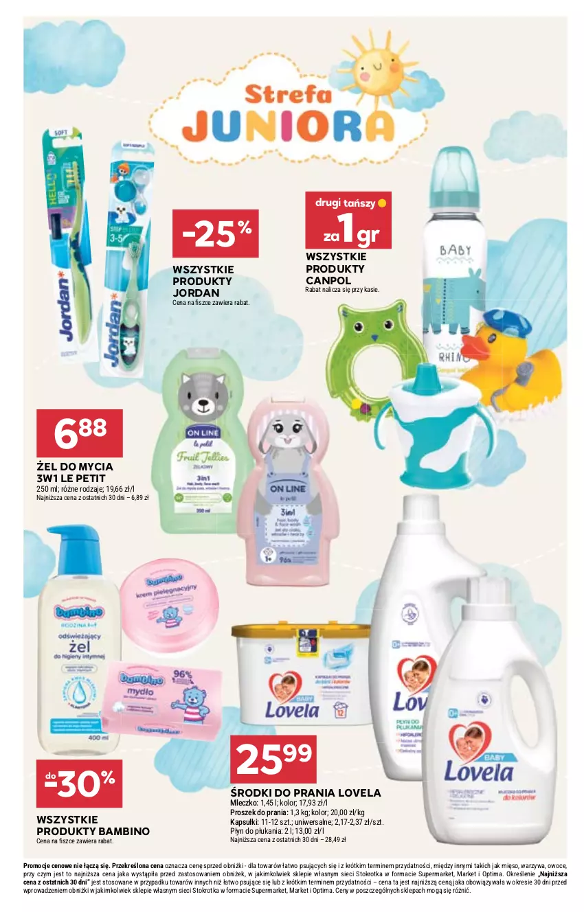 Gazetka promocyjna Stokrotka - Market - ważna 18.06 do 24.06.2026 - strona 31 - produkty: Canpol, Lovela, Mięso, Mleczko, Optima, Owoce, Płyn do płukania, Proszek do prania, Warzywa