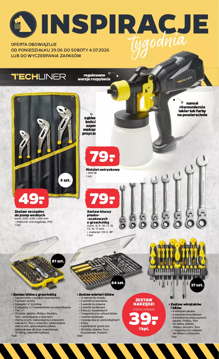 Gazetka promocyjna Netto - Od Poniedziałku - ważna 29.06 do 04.07.2026 - strona 2 - produkty: Bitów z grzechotką, Fa, Gra, Lakier, Piec, Pistolet, Wkręt, Zestaw kluczy, Zestaw narzędzi, Zestaw wierteł, Zestaw wkrętaków