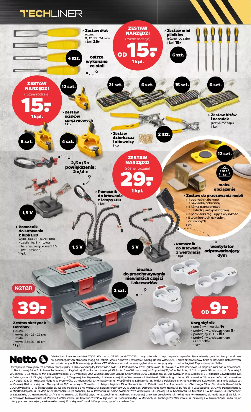 Gazetka promocyjna Netto - Od Poniedziałku - ważna 29.06 do 04.07.2026 - strona 3 - produkty: Bateria, Fa, Gry, Karp, Kujawski, Pilnik, Podkład, Podlaski, Por, Rozgałęźnik, Silan, Sok, Sport, Stock, Top, Tran, Wino, Zestaw narzędzi