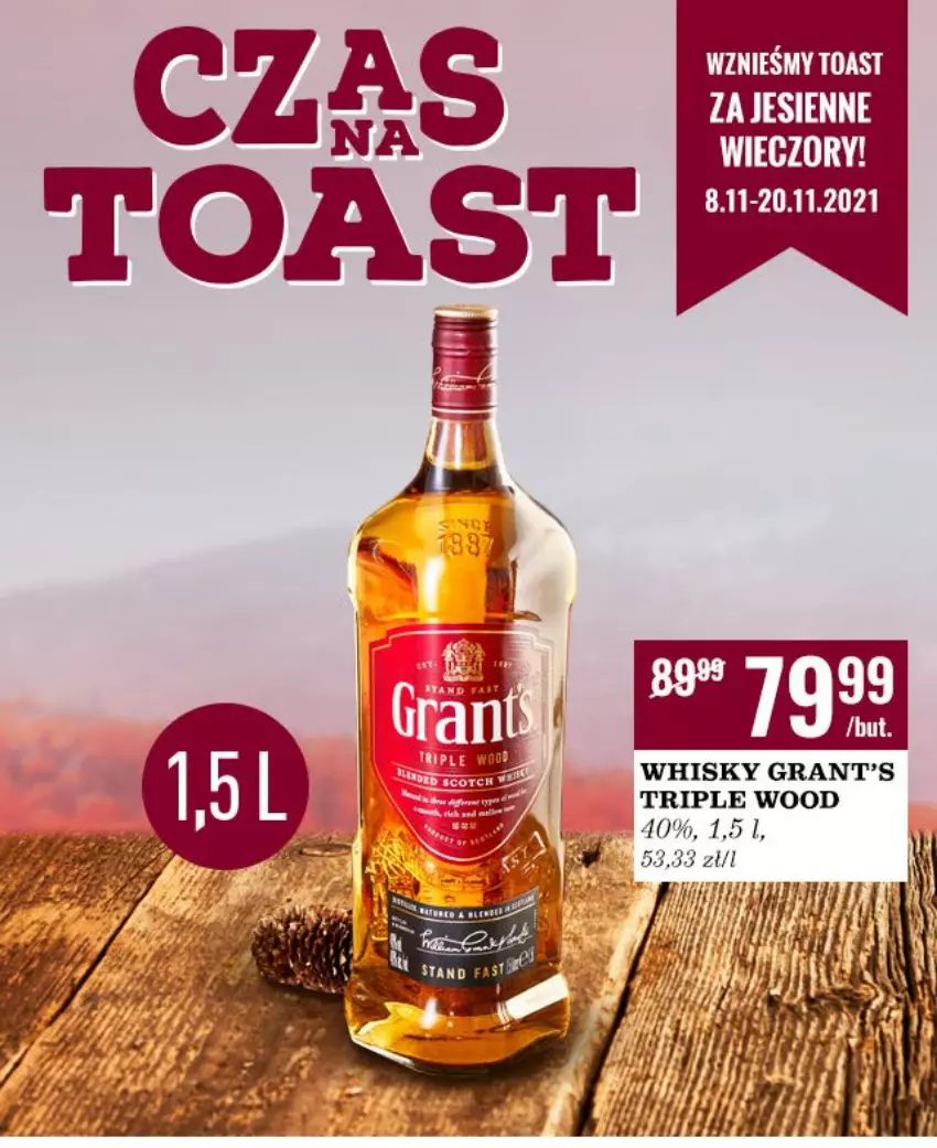 Gazetka promocyjna Biedronka - Czas na toast - ważna 08.11 do 20.11.2021 - strona 1 - produkty: Gra, Grant's, Whisky