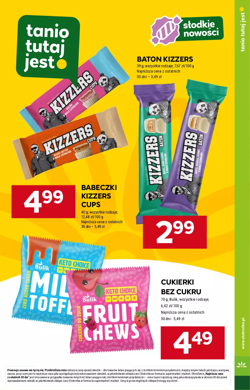 Gazetka promocyjna Stokrotka - Supermarket - ważna 07.11 do 13.11.2024 - strona 23 - produkty: Babeczki, Baton, Cukier, Cukierki, Jogurt, Jogurt naturalny, Owoce, Ser, Serek, Serek homogenizowany, Top, Warzywa