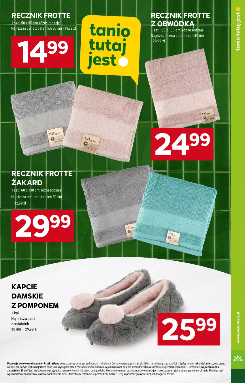 Gazetka promocyjna Stokrotka - Supermarket - ważna 07.11 do 13.11.2024 - strona 31 - produkty: Kapcie, Ręcznik