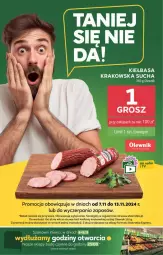 Gazetka promocyjna Stokrotka - Supermarket - Gazetka - ważna od 13.11 do 13.11.2024 - strona 4 - produkty: Kiełbasa krakowska, Kiełbasa, Olewnik