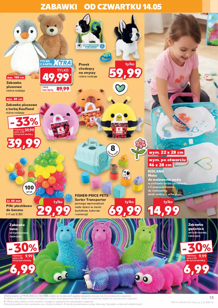 Gazetka promocyjna Kaufland - Kaufland - ważna 14.05 do 02.06.2026 - strona 13 - produkty: Dzieci, Fisher-Price, Por, Smycz, Sport, Torba, Tran, Zabawka