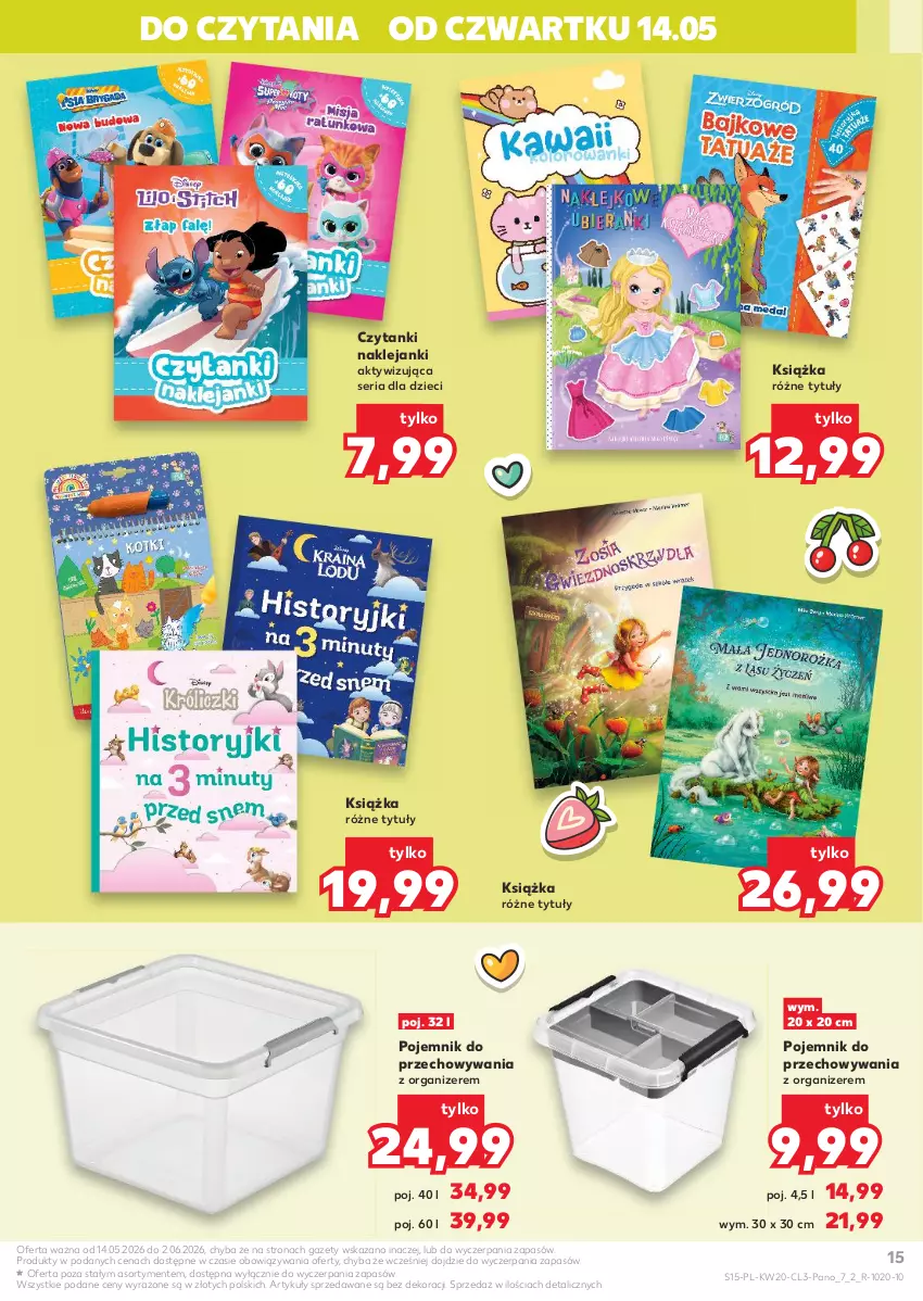 Gazetka promocyjna Kaufland - Kaufland - ważna 14.05 do 02.06.2026 - strona 15 - produkty: Dzieci, Klej, Książka, Organizer, Pojemnik, Pojemnik do przechowywania, Ser