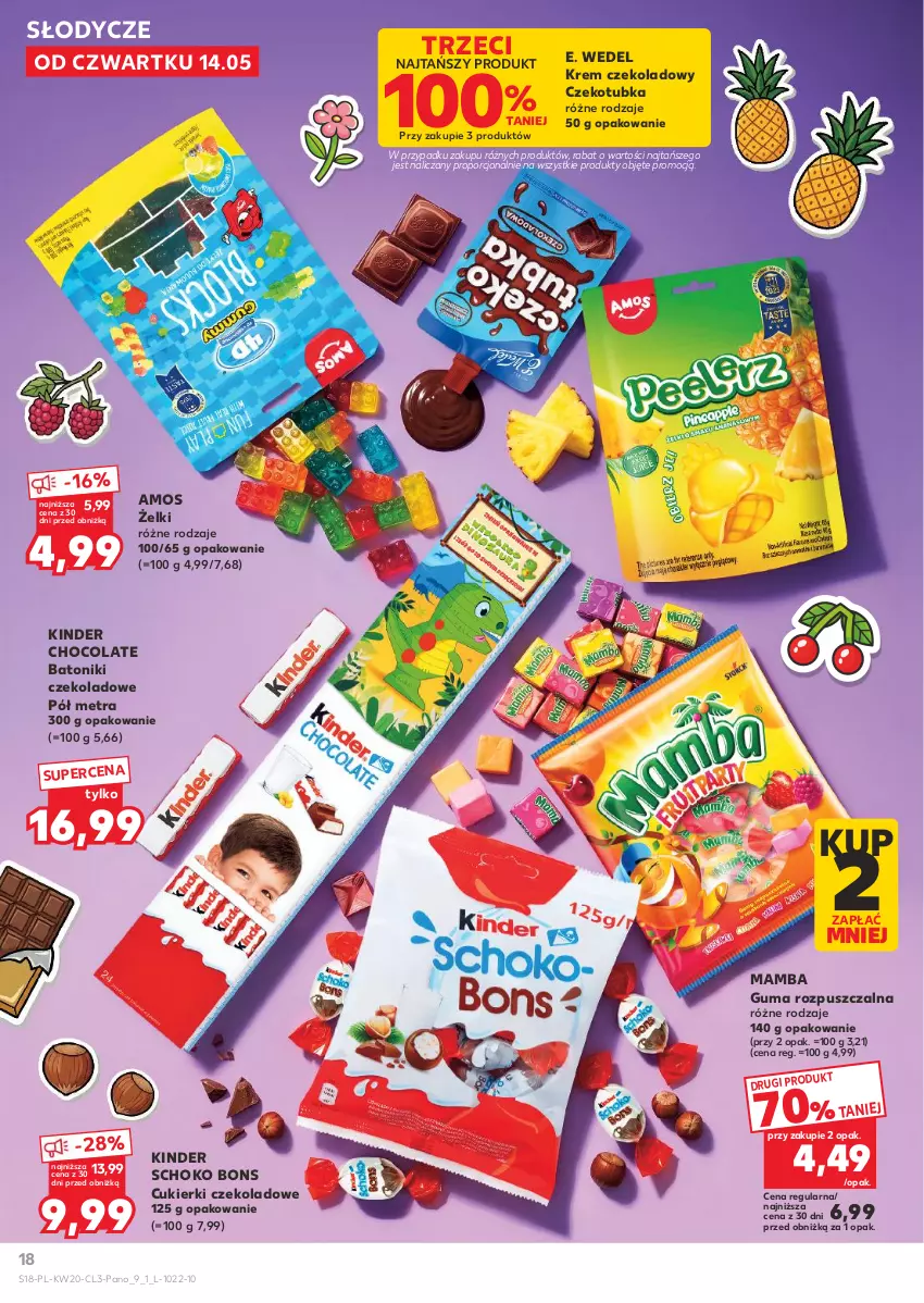 Gazetka promocyjna Kaufland - Kaufland - ważna 14.05 do 02.06.2026 - strona 18 - produkty: Baton, Cukier, Cukierki, Cukierki czekoladowe, E. Wedel, Guma rozpuszczalna, Kinder, Mamba, Por, Tonik