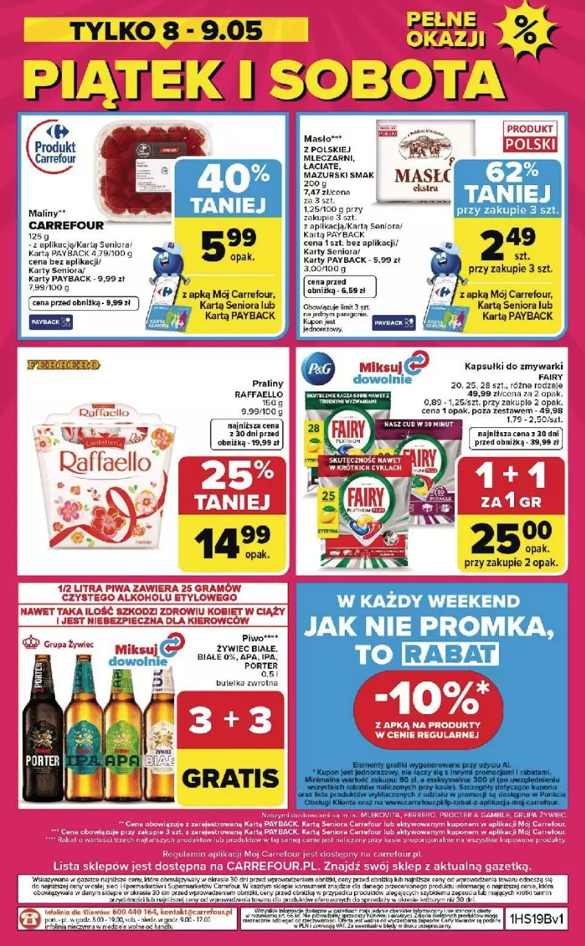 Gazetka promocyjna Carrefour - Gazetka Weekend okazji od czwartku! - ważna 07.05 do 09.05.2026 - strona 8 - produkty: Anew, Fa, Fairy, Gra, LG, Masło, Piec, Piwo, Por, Praliny, Raffaello, Zmywarki