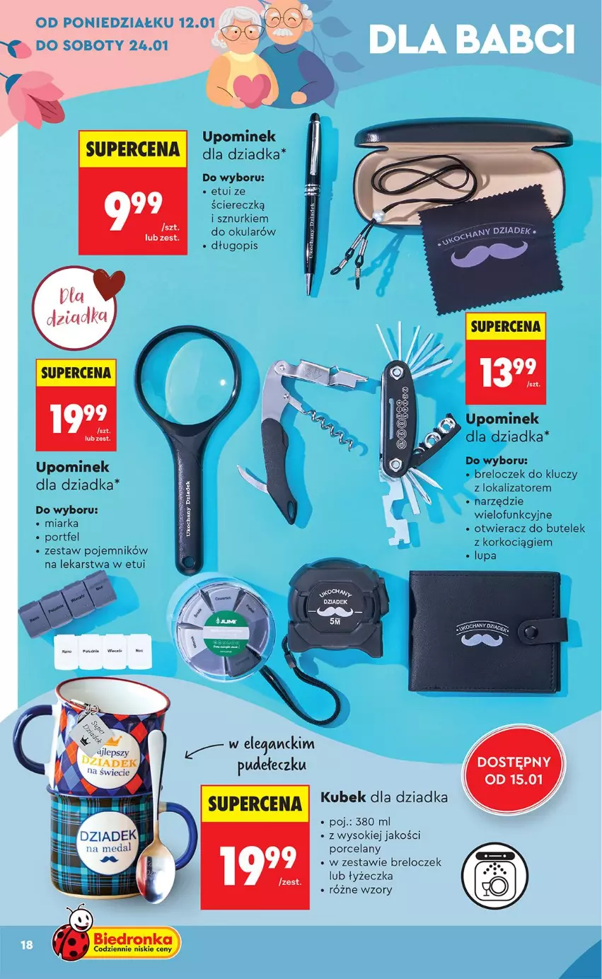 Gazetka promocyjna Biedronka - Okazje Tygodnia - ważna 10.01 do 24.01.2026 - strona 20 - produkty: Breloczek, Długopis, Koc, Korkociąg, Kubek, Miarka, Otwieracz, Pojemnik, Por, Sok