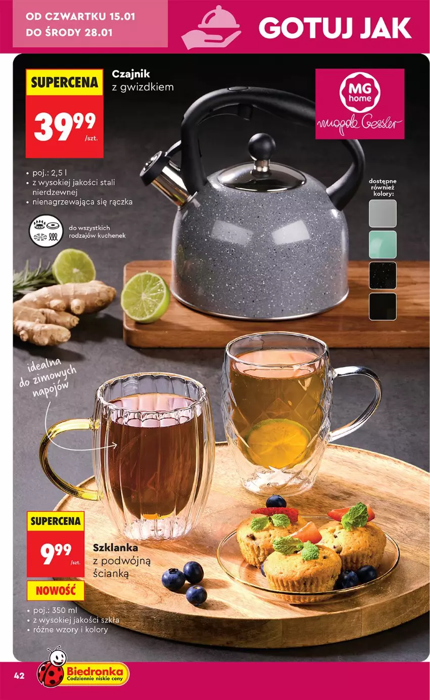 Gazetka promocyjna Biedronka - Okazje Tygodnia - ważna 10.01 do 24.01.2026 - strona 44 - produkty: Czajnik, Sok, Szklanka