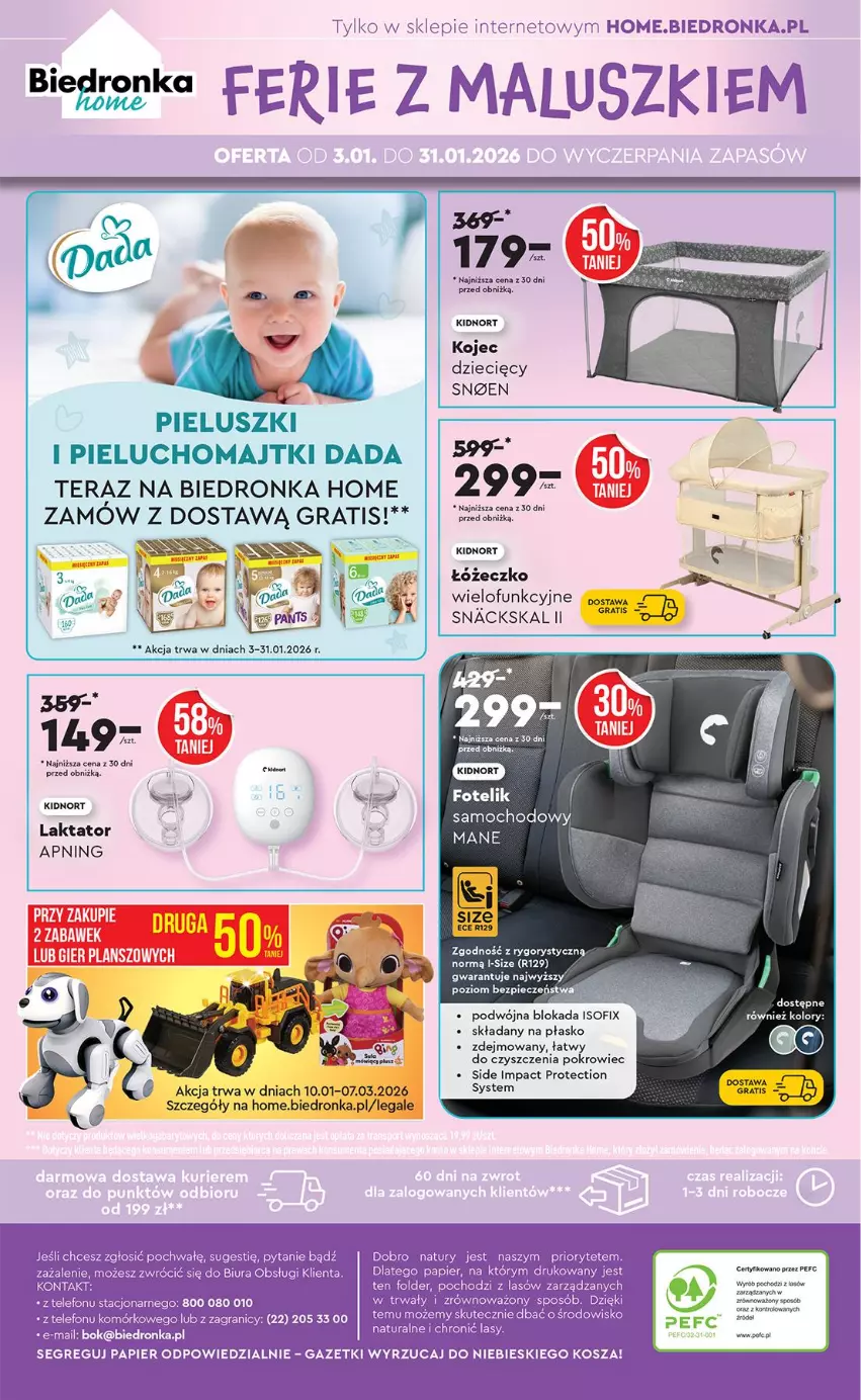 Gazetka promocyjna Biedronka - Okazje Tygodnia - ważna 10.01 do 24.01.2026 - strona 58 - produkty: Dada, Dzieci, Fa, Gra, Kosz, Majtki, NOWAK, Papier, Pieluchomajtki, Pokrowiec, Tera