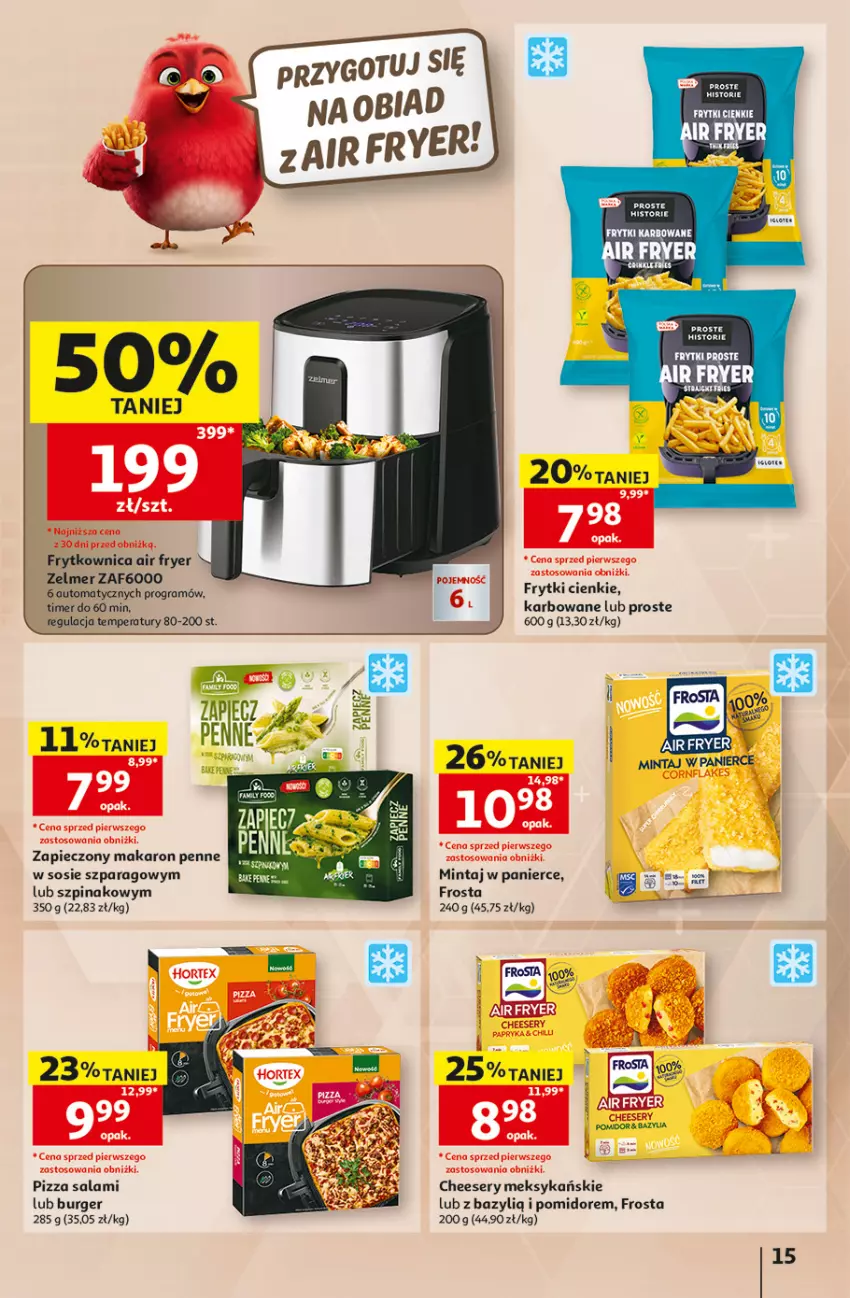 Gazetka promocyjna Auchan - 30 Lat Hipermarket - ważna 08.10 do 14.10.2026 - strona 15 - produkty: Bazyl, Burger, Frosta, Frytki, Gra, Hortex, Makaron, Mintaj, Papryka, Penne, Piec, Pizza, Salami, Ser, Sos, Szpinak, Zelmer
