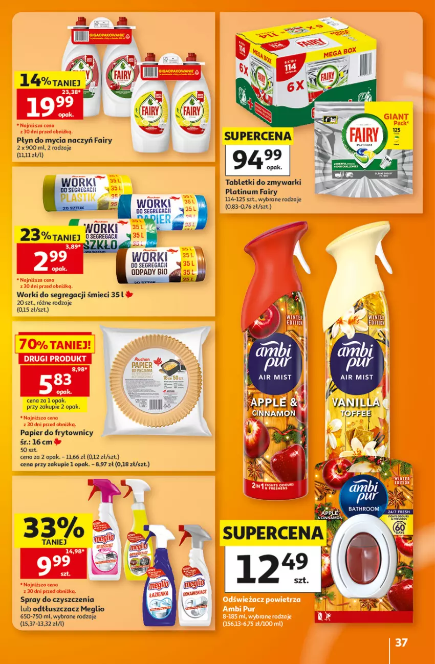 Gazetka promocyjna Auchan - 30 Lat Hipermarket - ważna 08.10 do 14.10.2026 - strona 37 - produkty: Do mycia naczyń, Fa, Fairy, Odtłuszczacz, Papier, Płyn do mycia, Płyn do mycia naczyń, Spray do czyszczenia, Tablet, Tabletki do zmywarki, Zmywarki