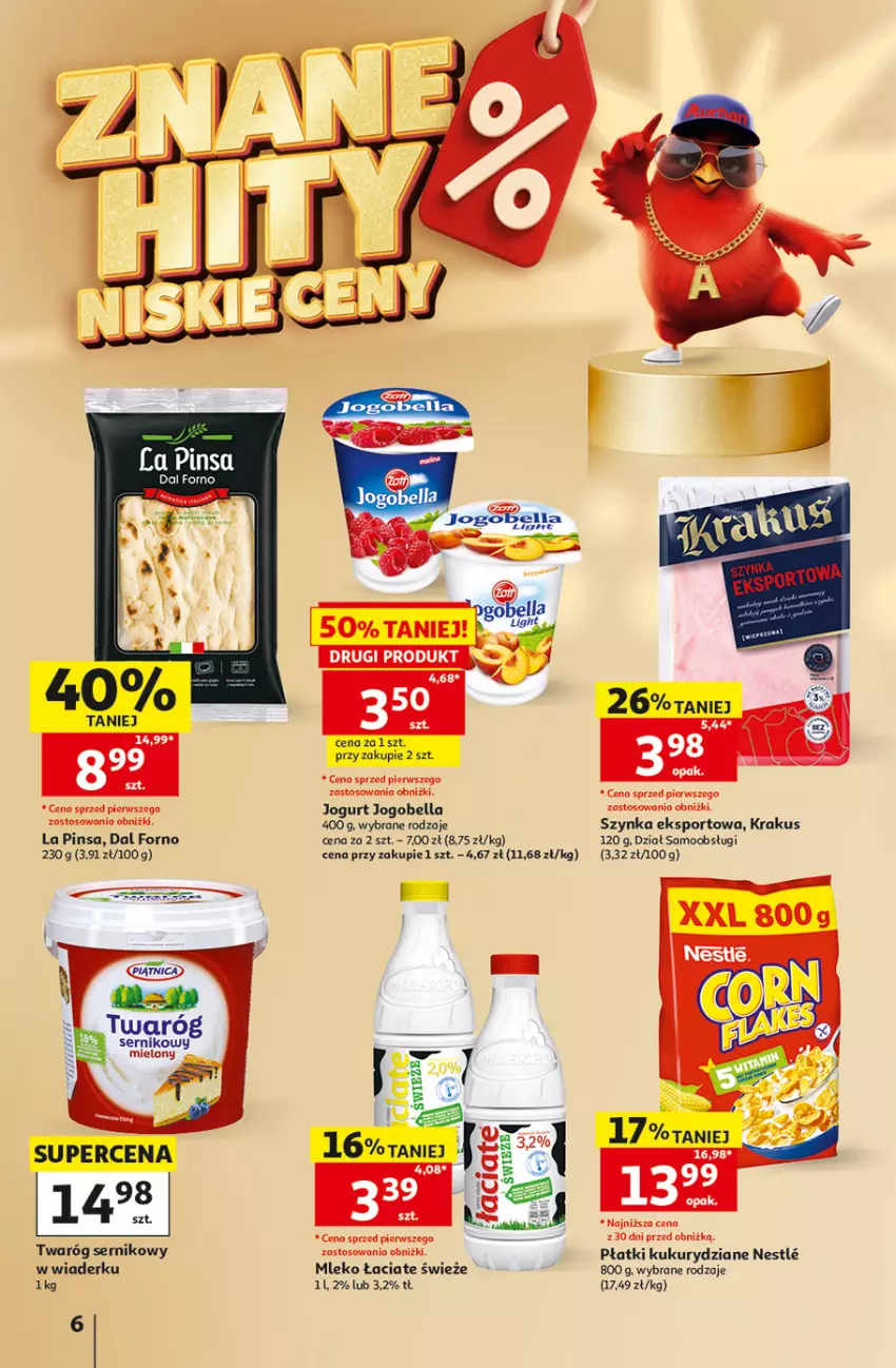 Gazetka promocyjna Auchan - 30 Lat Hipermarket - ważna 08.10 do 14.10.2026 - strona 6 - produkty: Bell, Bella, Jogobella, Jogurt, Krakus, Mleko, Por, Ser, Sport, Szynka, Twaróg
