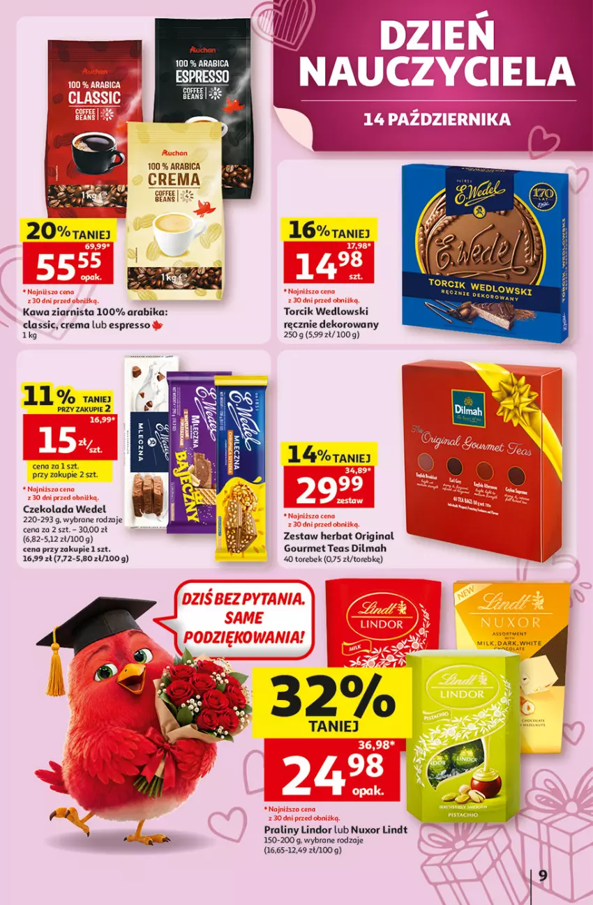 Gazetka promocyjna Auchan - 30 Lat Hipermarket - ważna 08.10 do 14.10.2026 - strona 9 - produkty: BIC, Czekolada, Dilmah, Gin, Kawa, Kawa ziarnista, Lindor, Lindt, Praliny