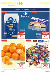 Gazetka promocyjna Carrefour - Gazetka Express - Gazetka - ważna od 17.01 do 17.01.2022 - strona 1 - produkty: Mandarynki, Cukier, Kosz, Cukierki, Masło