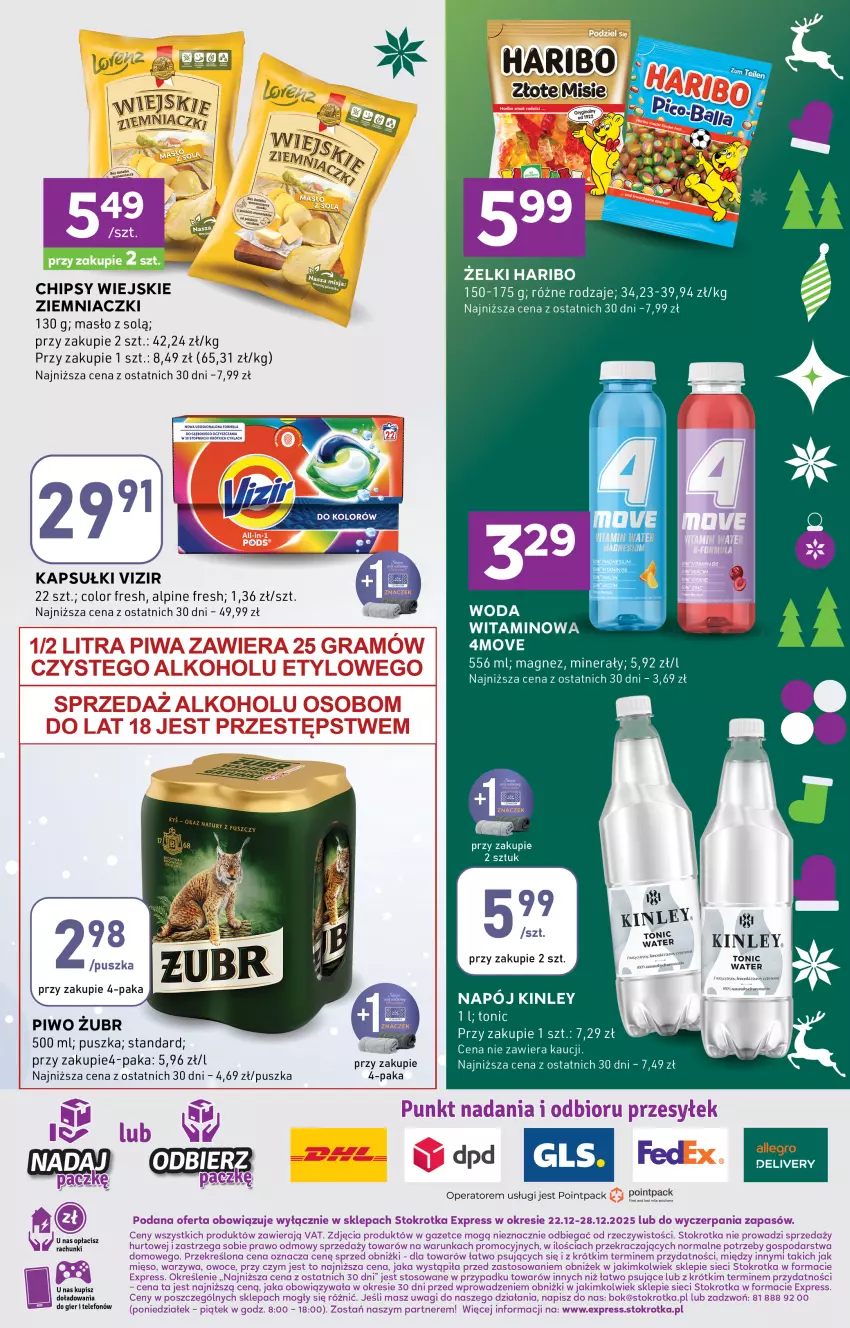 Gazetka promocyjna Stokrotka - Stokrotka Express - ważna 22.12 do 28.12.2025 - strona 6 - produkty: Allegro, Chipsy, Fa, Haribo, LG, Magnez, Masło, Piwo, Ser, Telefon, Top, Vizir, Woda