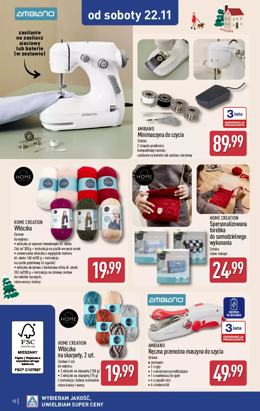 Gazetka promocyjna Aldi - Artykuły przemysłowe i tekstylia - ważna 19.11 do 22.11.2025 - strona 12 - produkty: Karp, Silan, Szal, Szyna, Top, Torebka, Włóczka