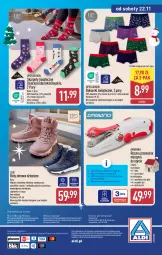 Gazetka promocyjna Aldi - Artykuły przemysłowe i tekstylia - Gazetka - ważna od 22.11 do 22.11.2025 - strona 16 - produkty: Sok, Ser, Por, Buty, Buty zimowe, Karp, O nas, Wełna, Szyna, Dzieci, Biuro, Bokserki, Fa