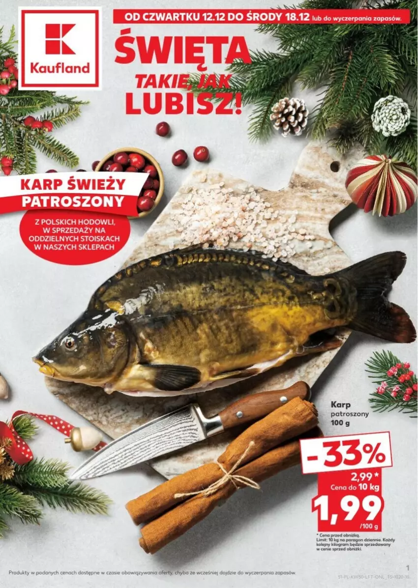 Gazetka promocyjna Kaufland - ważna 12.12 do 18.12.2024 - strona 1 - produkty: Gra, Karp, Olej