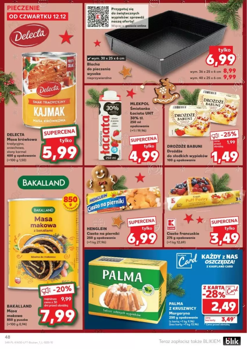 Gazetka promocyjna Kaufland - ważna 12.12 do 18.12.2024 - strona 44 - produkty: Babuni, Bakalland, Ciasto francuskie, Delecta, Drożdże, Margaryna, Palma, Piec, Piernik, Sok