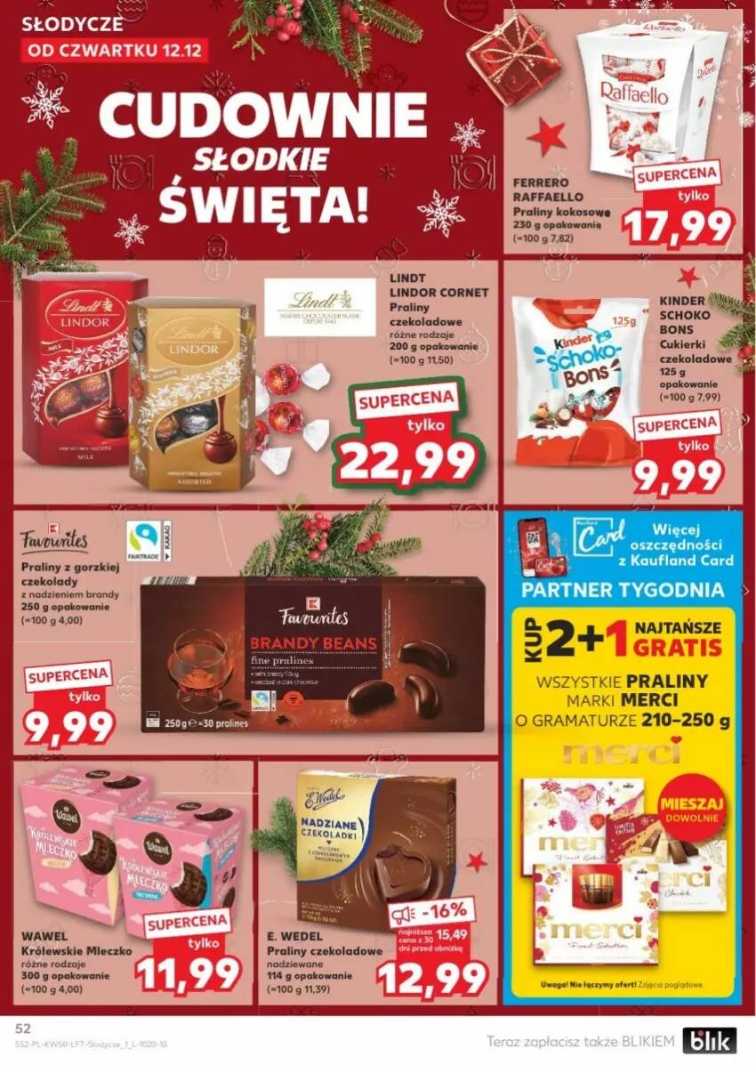 Gazetka promocyjna Kaufland - ważna 12.12 do 18.12.2024 - strona 49 - produkty: Cukier, Cukierki, Gra, Kinder, Lindor, Merci, Praliny, Rama