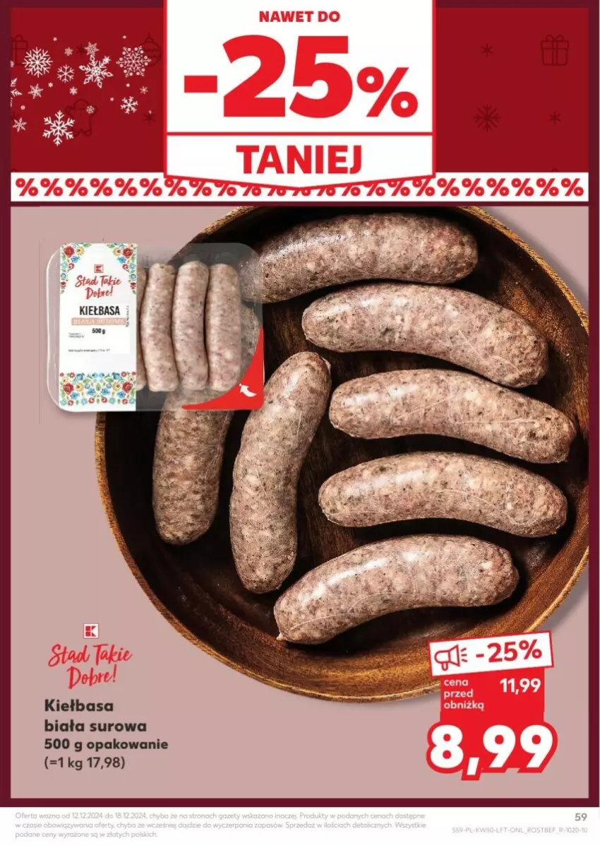 Gazetka promocyjna Kaufland - ważna 12.12 do 18.12.2024 - strona 56 - produkty: Kiełbasa, Kiełbasa biała