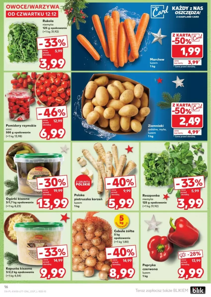 Gazetka promocyjna Kaufland - ważna 12.12 do 18.12.2024 - strona 9 - produkty: Cebula, Papryka, Papryka czerwona, Pietruszka, Pomidory, Roszponka, Rukola