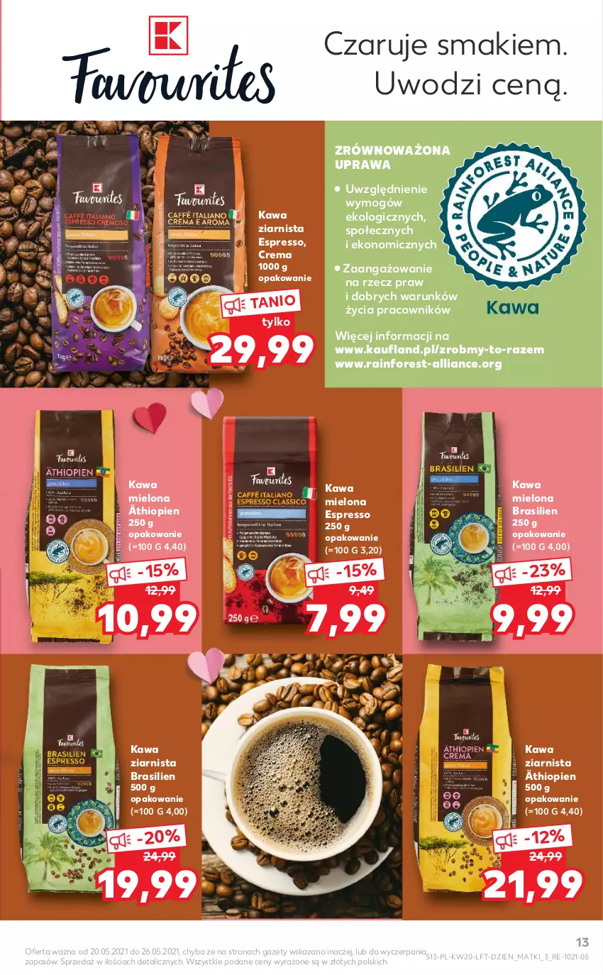 Gazetka promocyjna Kaufland - OFERTA TYGODNIA - ważna 20.05 do 26.05.2021 - strona 13 - produkty: Kawa, Kawa mielona, Kawa ziarnista