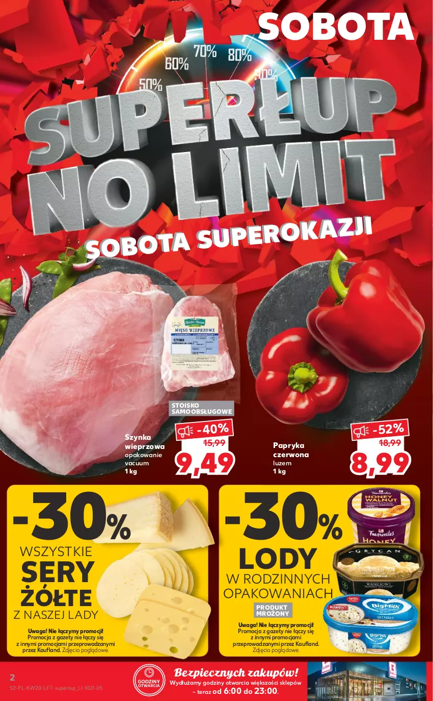 Gazetka promocyjna Kaufland - OFERTA TYGODNIA - ważna 20.05 do 26.05.2021 - strona 2 - produkty: Lody, Papryka, Papryka czerwona, Piec, Ser, Szynka, Szynka wieprzowa, Tera, Waga