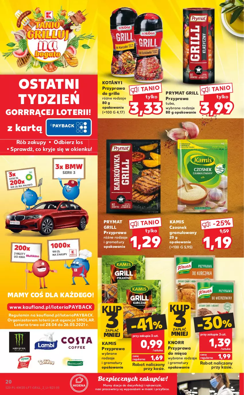 Gazetka promocyjna Kaufland - OFERTA TYGODNIA - ważna 20.05 do 26.05.2021 - strona 20 - produkty: BIC, Czosnek, Czosnek granulowany, Gra, Grill, Kamis, Knorr, Kotányi, Mola, Piec, Prymat, Rama