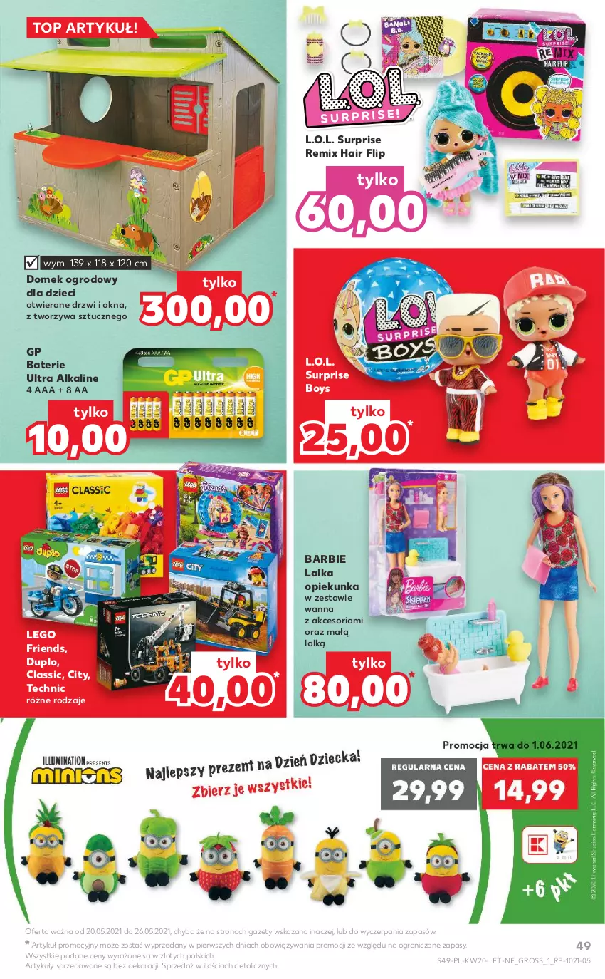 Gazetka promocyjna Kaufland - OFERTA TYGODNIA - ważna 20.05 do 26.05.2021 - strona 49 - produkty: Barbie, Drzwi, Dzieci, Gra, L.O.L., Lalka, LEGO, LEGO Friends, Top, Wanna