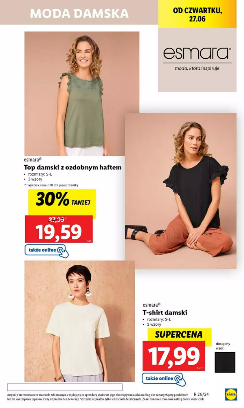 Gazetka promocyjna Lidl - ważna 24.06 do 30.06.2024 - strona 11 - produkty: Moda, T-shirt, Top