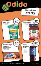 Gazetka promocyjna Odido - Gazetka - Gazetka - ważna od 24.08 do 24.08.2023 - strona 1 - produkty: Goplana, Ciastka, Zott, Jeżyki, Dżem, LANA, Pepsi, Napój gazowany, Napój, Kefir