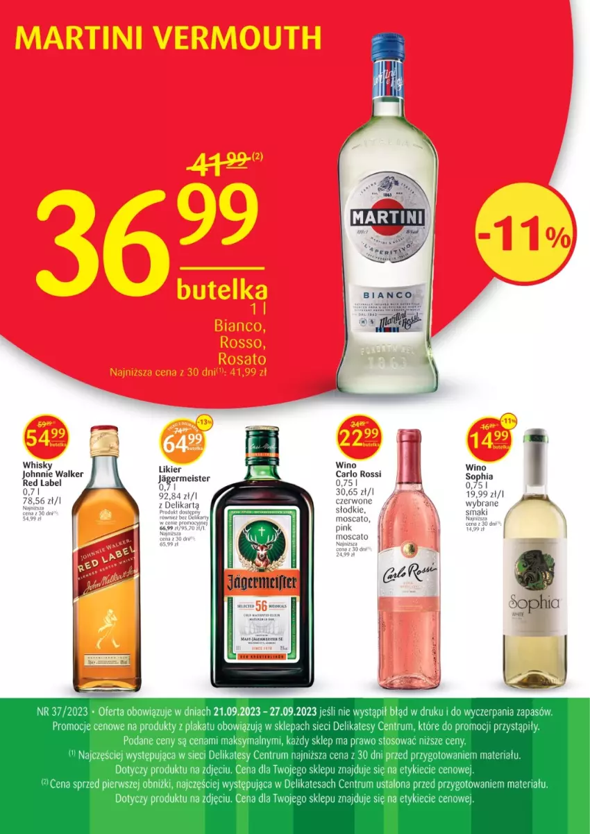 Gazetka promocyjna Delikatesy Centrum - Folder alkoholowy DC37 - ważna 21.09 do 27.09.2023 - strona 2 - produkty: Jagermeister, Likier, Rum, Whisky, Wino