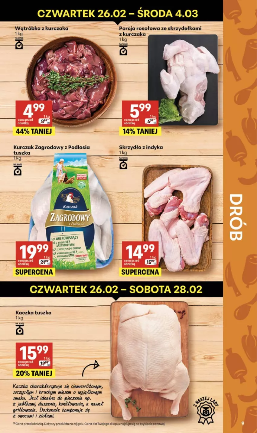 Gazetka promocyjna Delikatesy Centrum - Franczyza DC09 Czwartek - ważna 26.02 do 04.03.2026 - strona 9 - produkty: Grill, Kaczka, Kurczak, Piec, Por, Tusz