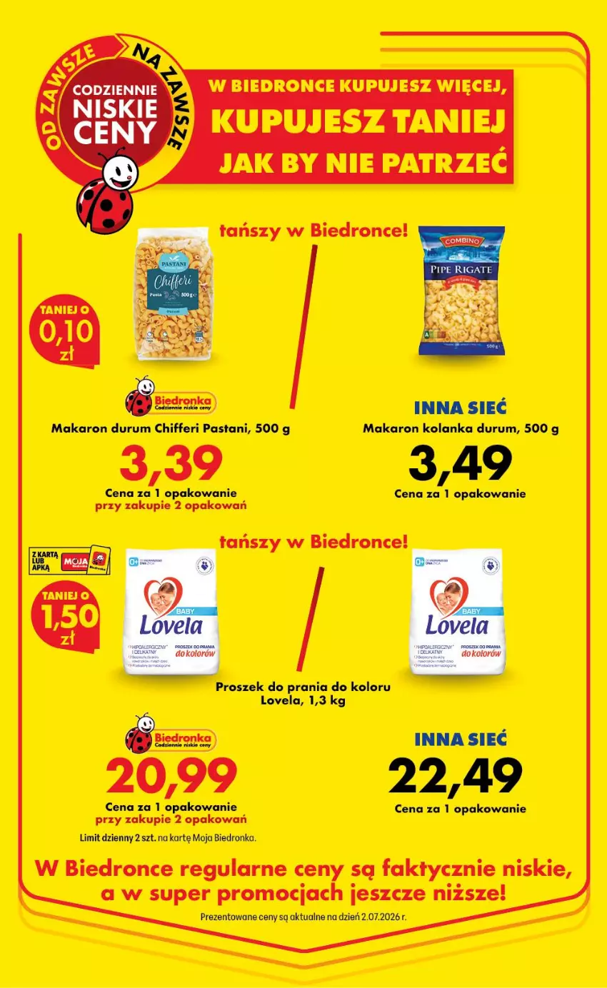 Gazetka promocyjna Biedronka - Niższe ceny regularne - ważna 01.07 do 31.07.2026 - strona 11 - produkty: Fa, Lovela, Makaron, Proszek do prania, Rum