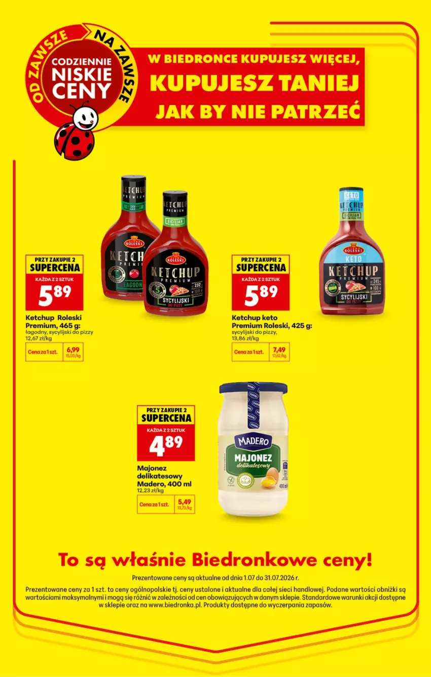 Gazetka promocyjna Biedronka - Niższe ceny regularne - ważna 01.07 do 31.07.2026 - strona 4 - produkty: Ketchup, Majonez