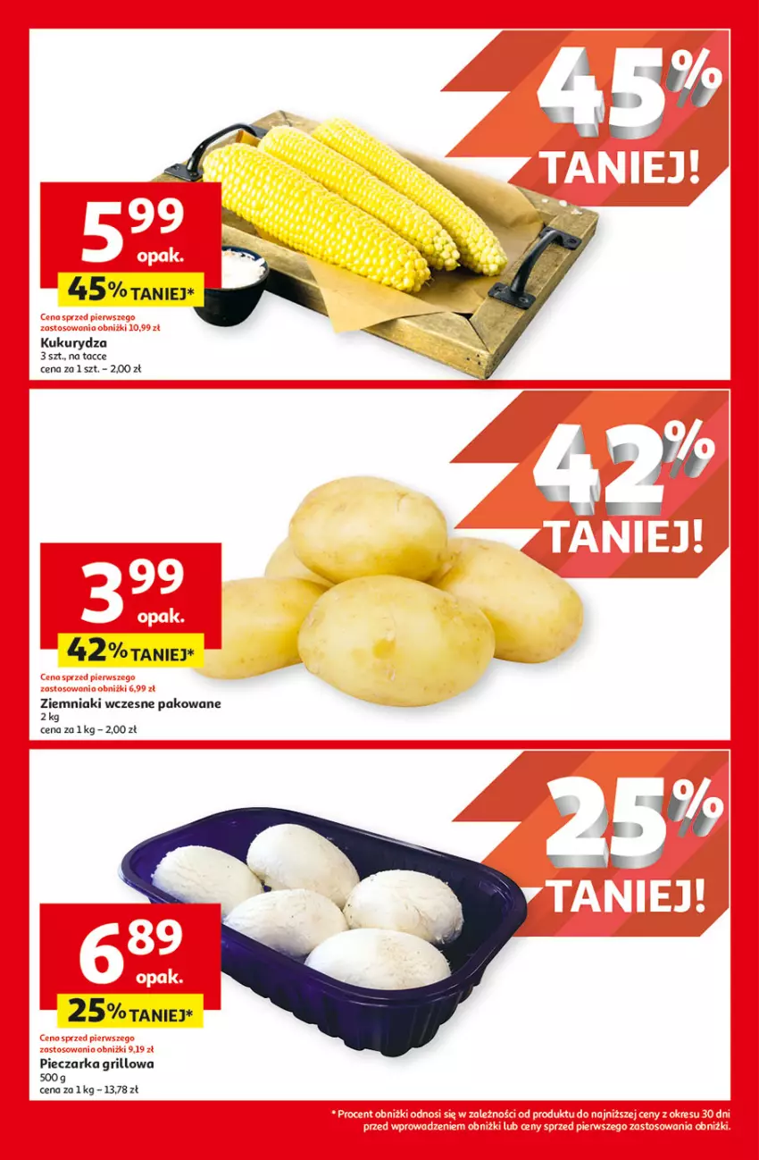 Gazetka promocyjna Auchan - Supermarket - ważna 08.08 do 14.08.2024 - strona 5 - produkty: Grill, Kukurydza, Piec, Pieczarka, Ziemniaki