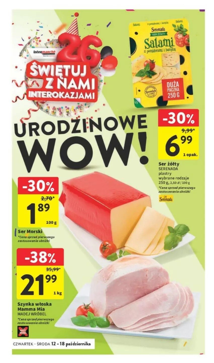 Gazetka promocyjna Intermarche - ważna 12.10 do 18.10.2023 - strona 12 - produkty: Madej Wróbel, Ser, Szynka