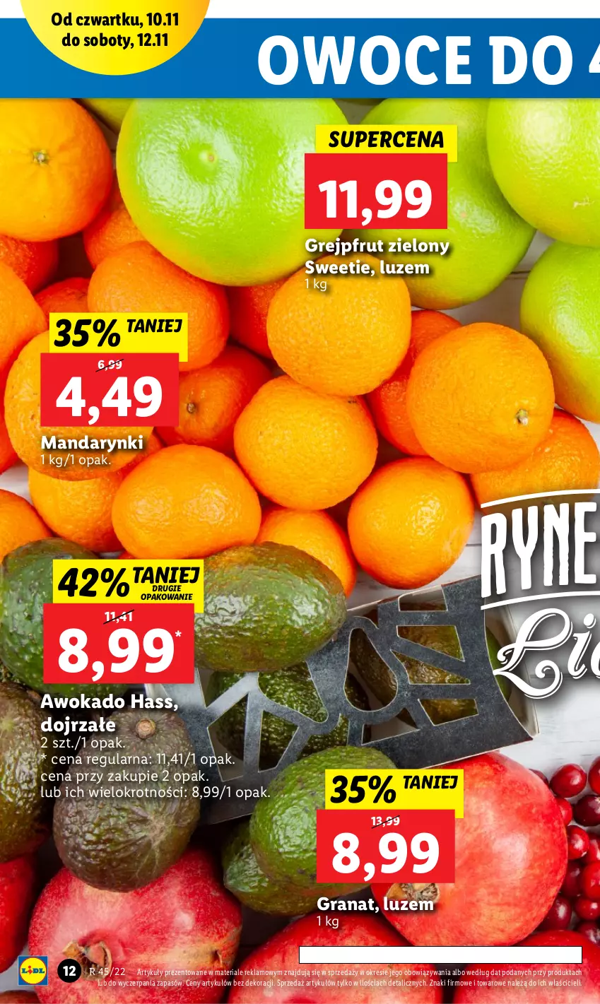 Gazetka promocyjna Lidl - GAZETKA - ważna 10.11 do 12.11.2022 - strona 12 - produkty: Gra, Granat, Grejpfrut, Mandarynki, Owoce