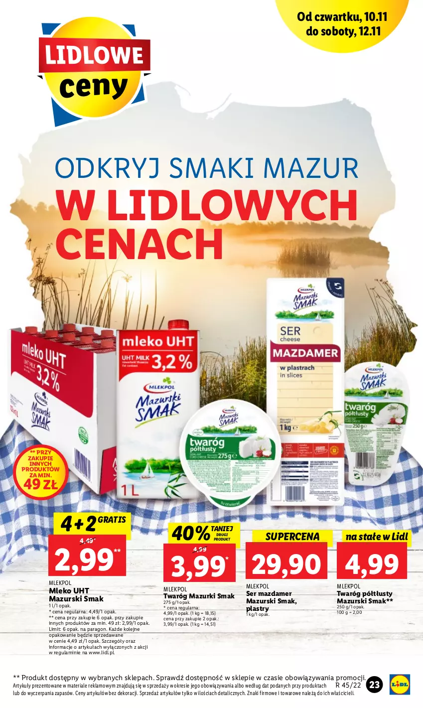 Gazetka promocyjna Lidl - GAZETKA - ważna 10.11 do 12.11.2022 - strona 25 - produkty: Gra, Mazdamer, Mleko, Olej, Ser, Twaróg, Twaróg półtłusty