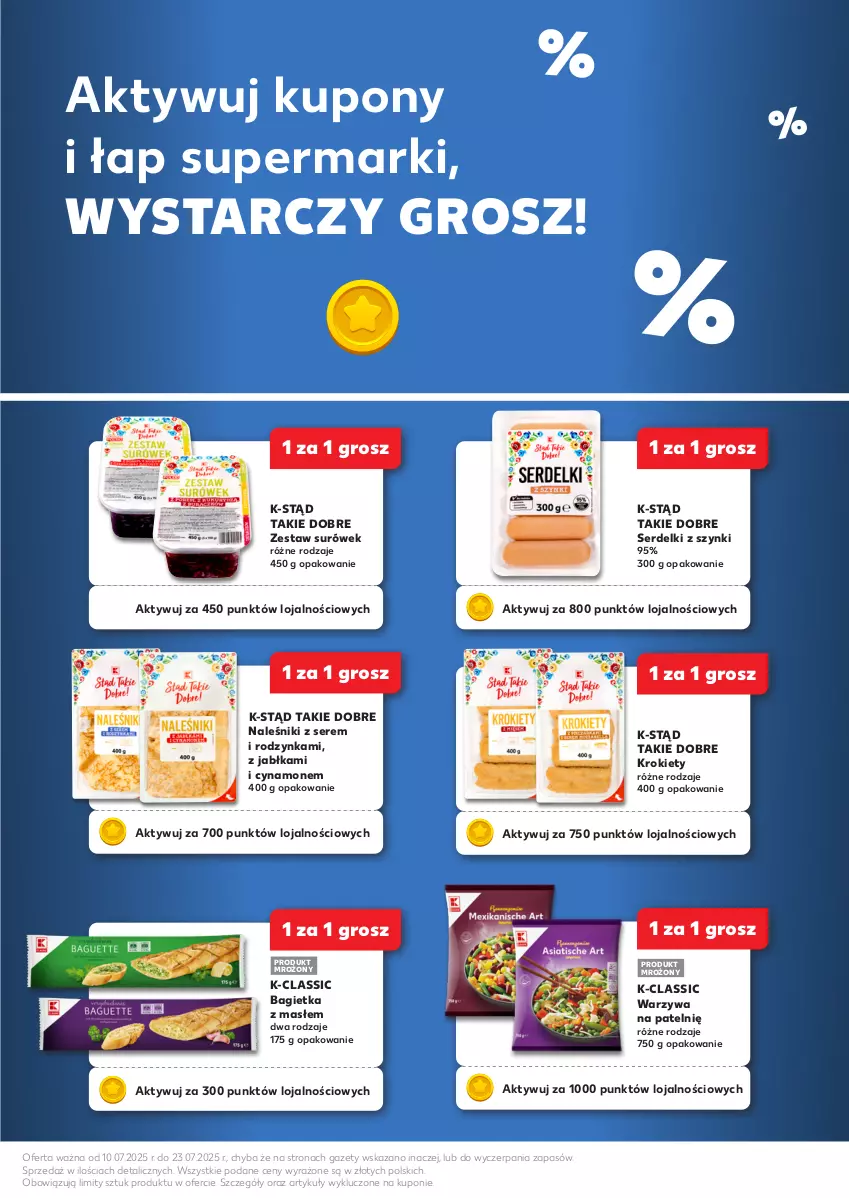 Gazetka promocyjna Kaufland - Kaufland - ważna 10.07 do 23.07.2025 - strona 3 - produkty: Bagietka, Burger, Hamburger, Jabłka, Kosz, Krokiety, Mleko, Mleko zagęszczone, Naleśniki, Napój, Ser, Serdelki, Tran, Twaróg, Warzywa