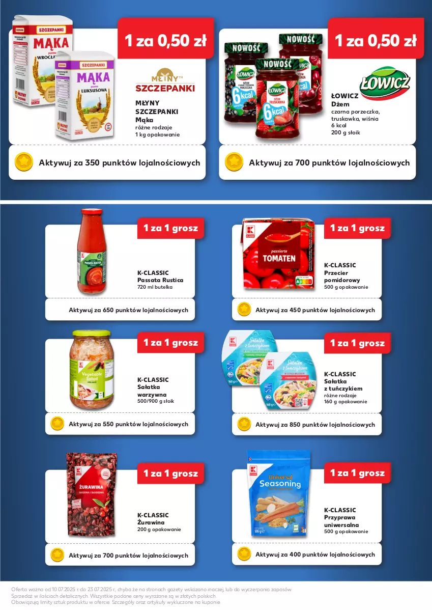 Gazetka promocyjna Kaufland - Kaufland - ważna 10.07 do 23.07.2025 - strona 5 - produkty: Chipsy, Dżem, Fa, Kosz, Krakersy, Kukurydza, Mąka, Por, Przyprawa uniwersalna, Rust, Sałat, Sałatka, Sałatka warzywna, Sok, Syrop, Tran, Tuńczyk