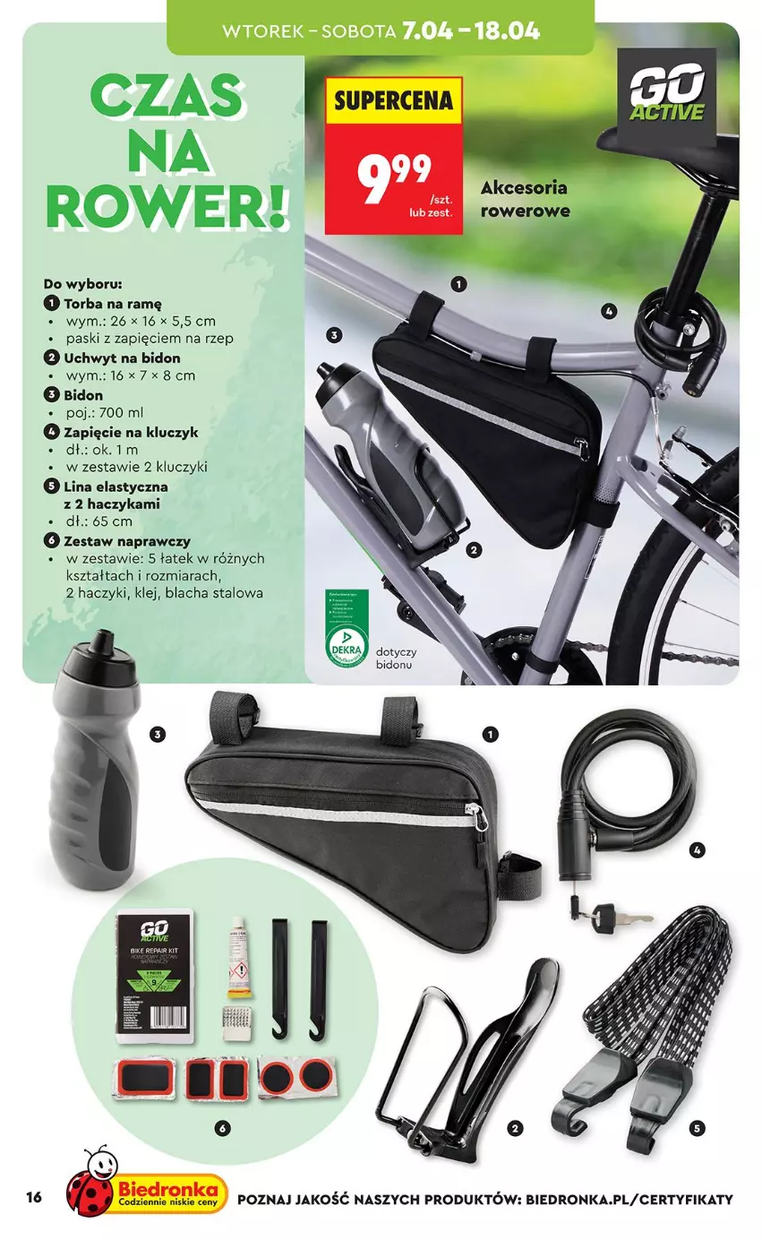 Gazetka promocyjna Biedronka - Okazje Tygodnia - ważna 07.04 do 18.04.2026 - strona 16 - produkty: Haczyk, Klej, Rower, Torba
