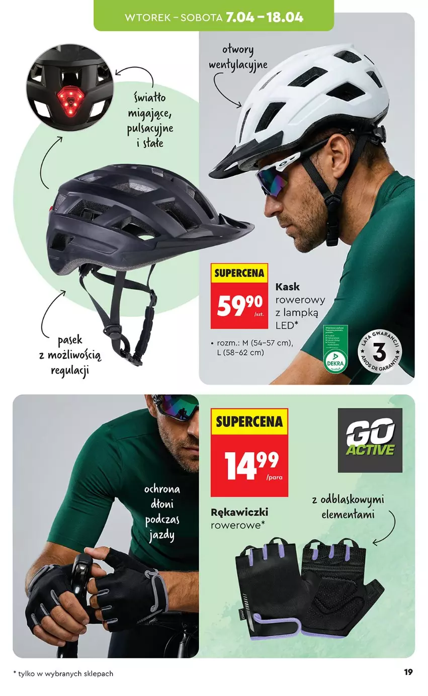 Gazetka promocyjna Biedronka - Okazje Tygodnia - ważna 07.04 do 18.04.2026 - strona 19 - produkty: Kask, Pasek, Rower