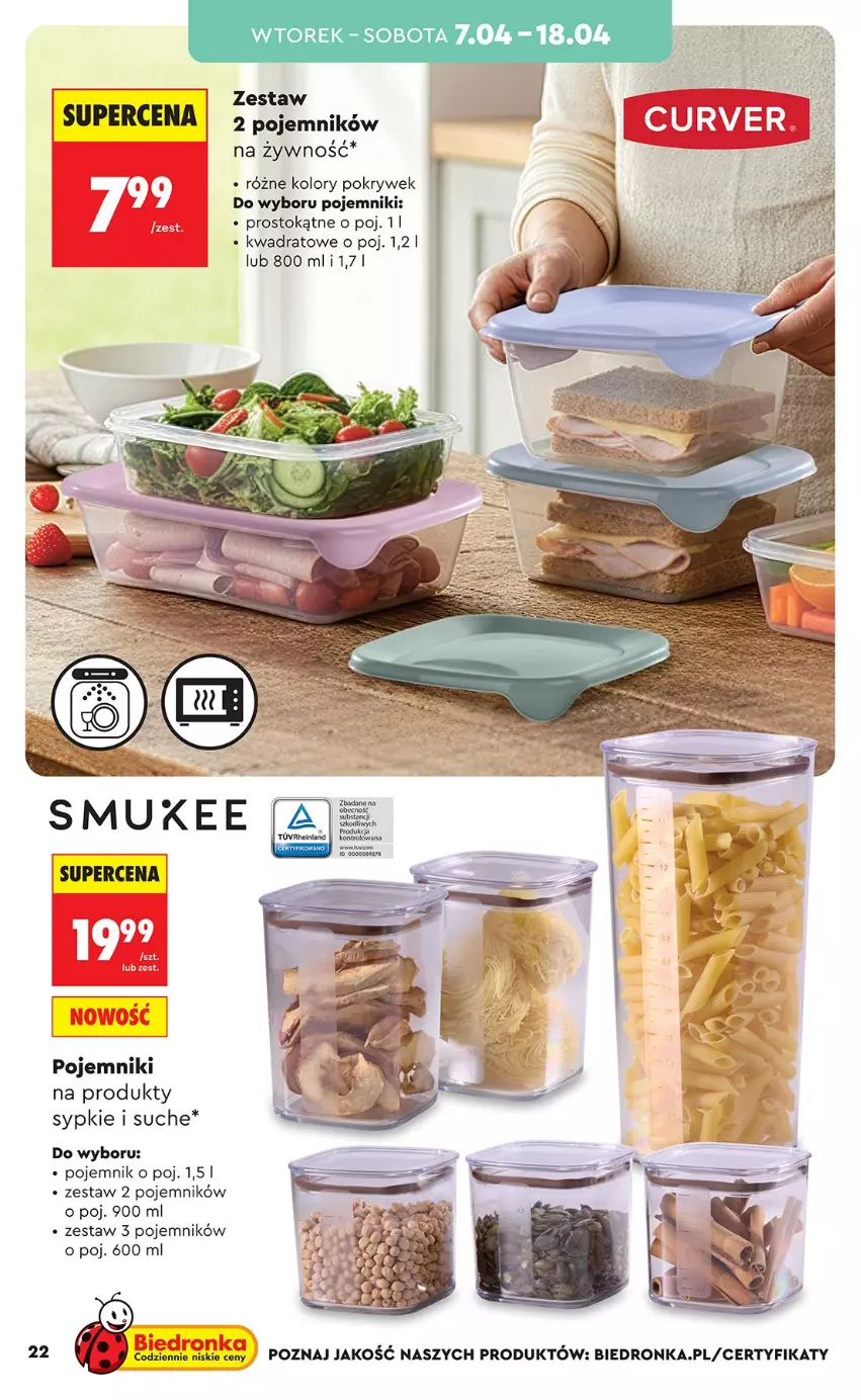 Gazetka promocyjna Biedronka - Okazje Tygodnia - ważna 07.04 do 18.04.2026 - strona 22 - produkty: Pojemnik