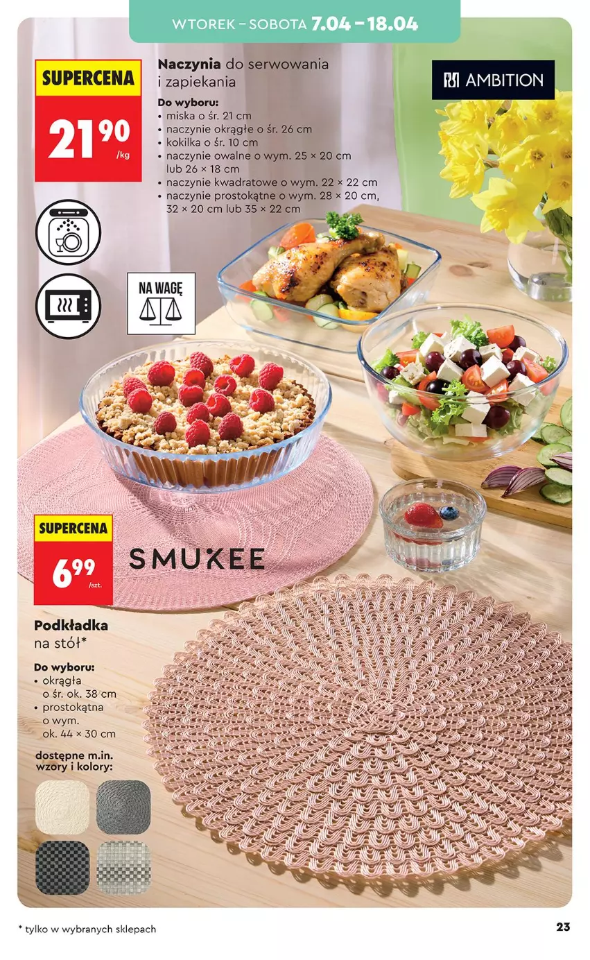 Gazetka promocyjna Biedronka - Okazje Tygodnia - ważna 07.04 do 18.04.2026 - strona 23 - produkty: Podkład, Podkładka, Podkładka na stół, Ser, Stół