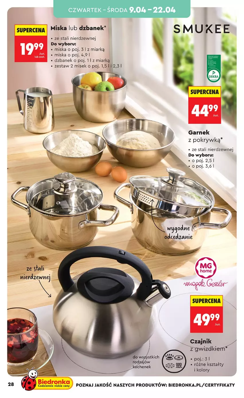Gazetka promocyjna Biedronka - Okazje Tygodnia - ważna 07.04 do 18.04.2026 - strona 28 - produkty: Dzbanek, Garnek, Miska