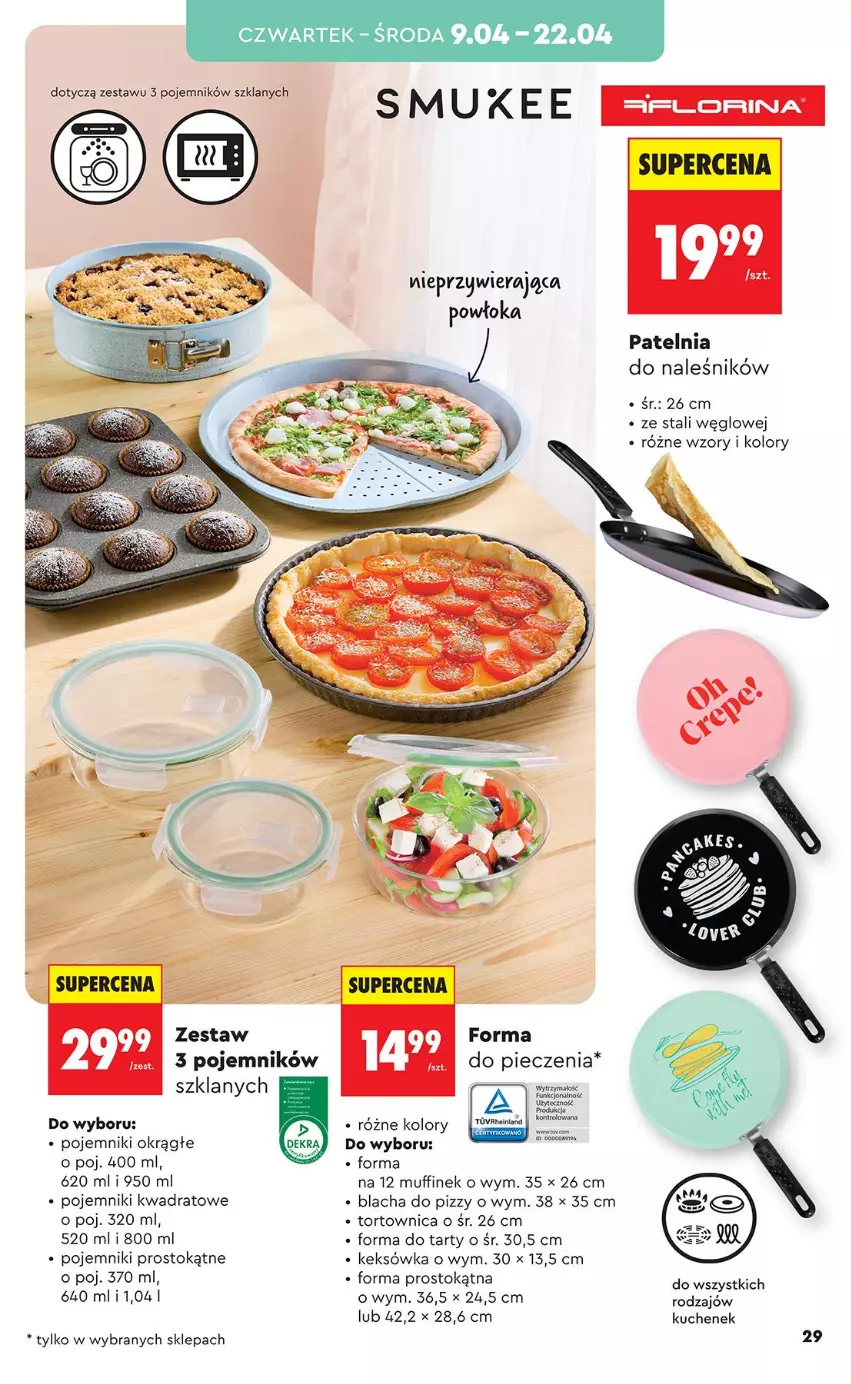 Gazetka promocyjna Biedronka - Okazje Tygodnia - ważna 07.04 do 18.04.2026 - strona 29 - produkty: Keksówka, Patelnia, Piec, Pojemnik, Tortownica